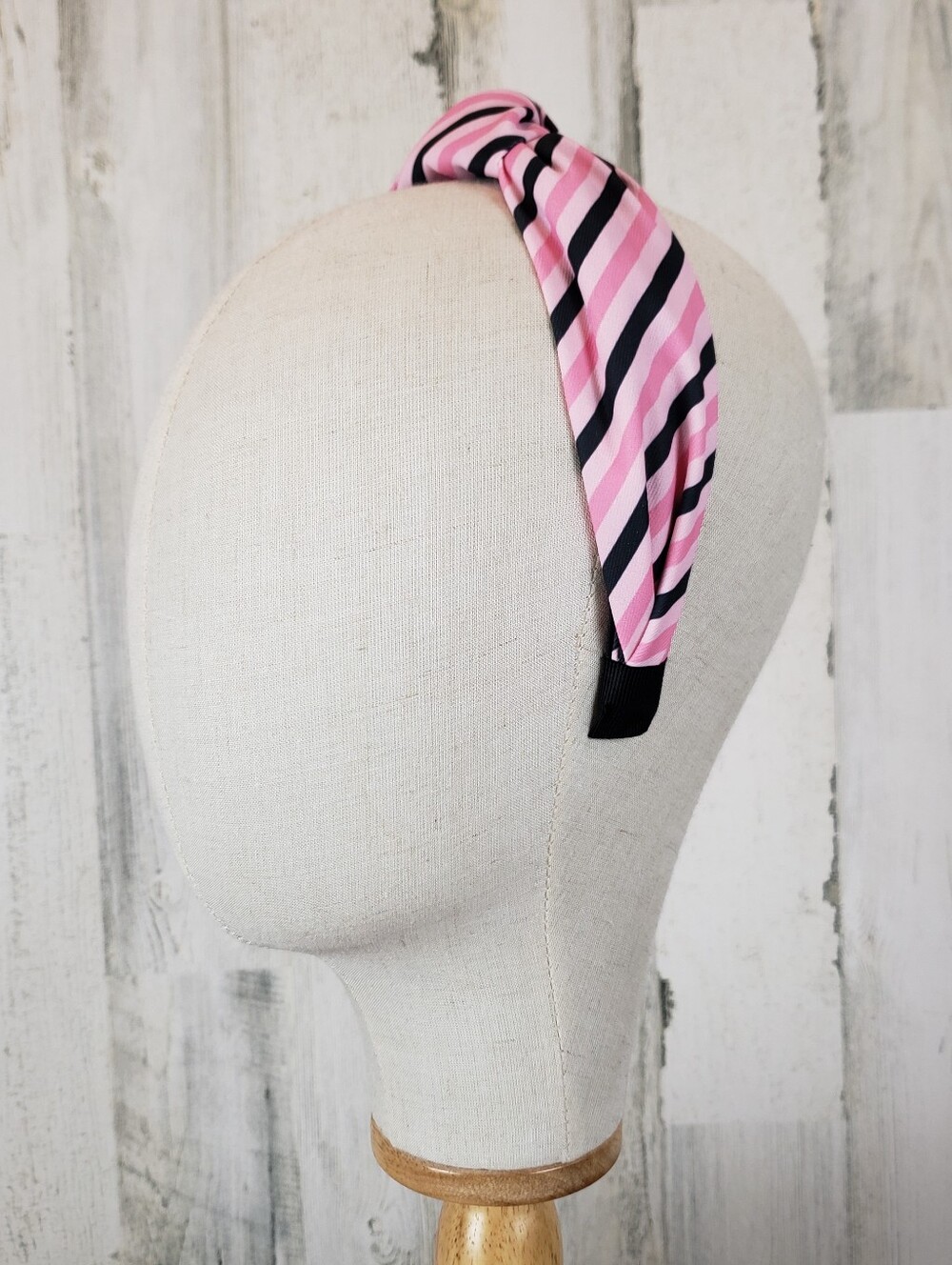 Pink Striped Knotted Headband